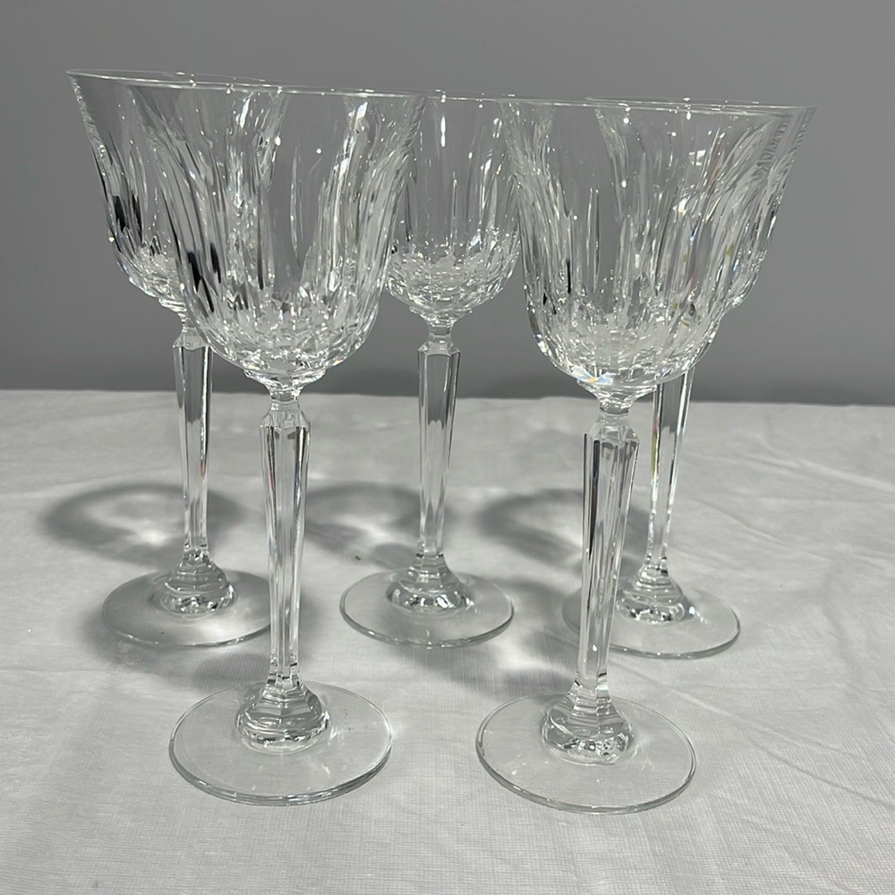 Mikasa Crystal Interlude Park Avenue 8" Wine Glasses Goblets Set Of 5